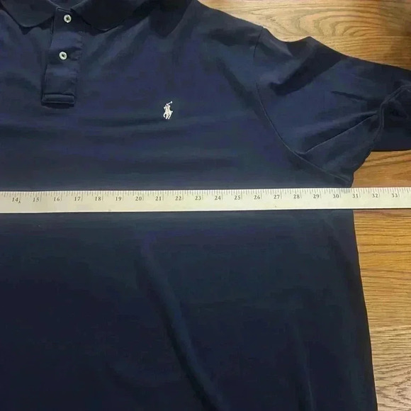 Polo Ralph Lauren classic fit, navy soft polo,‎ white logo in a men’s 4XL TALL - Picture 6 of 7